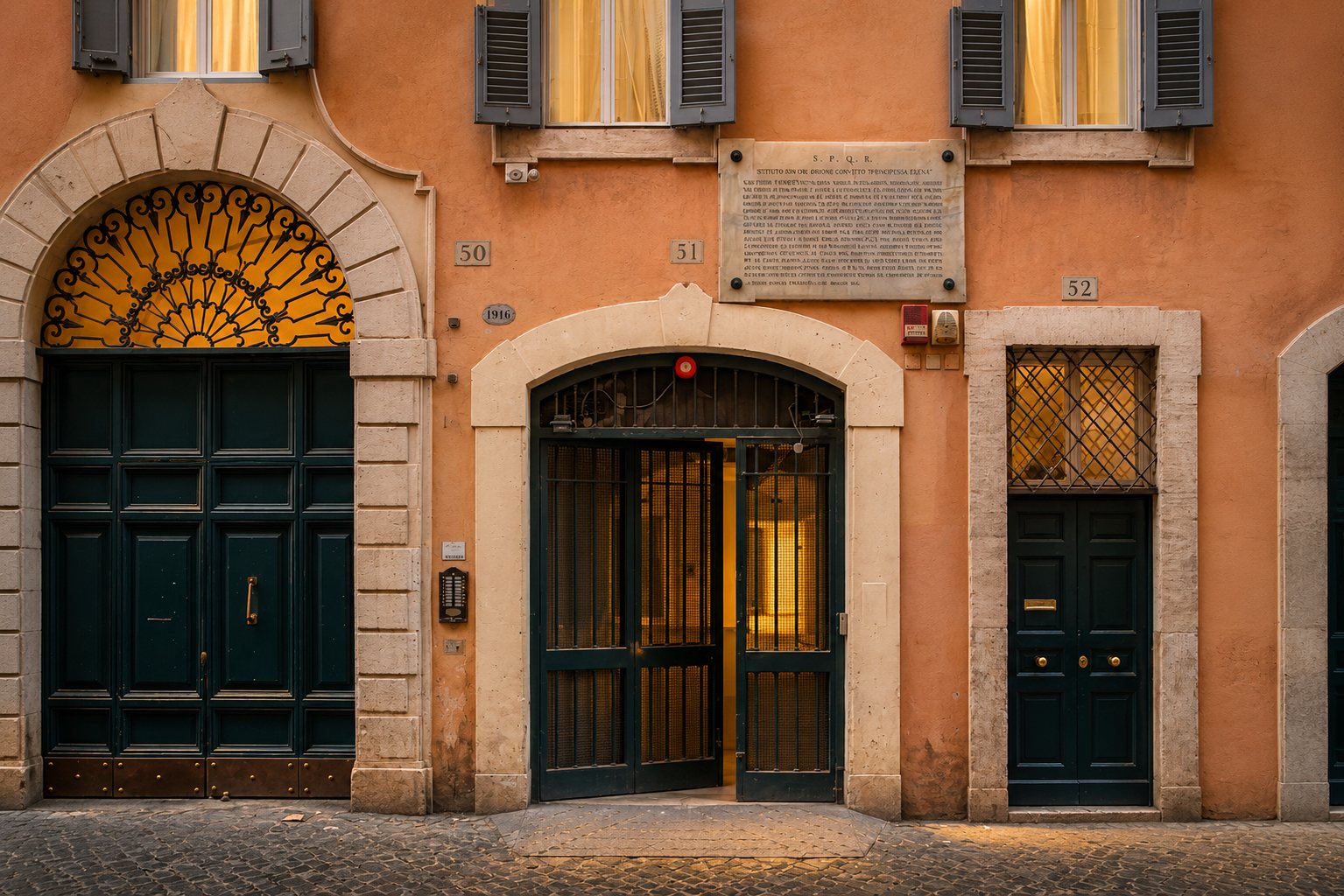 Studio Liberty — l'ingresso al civico 51 di via del Monte della Farina, Roma