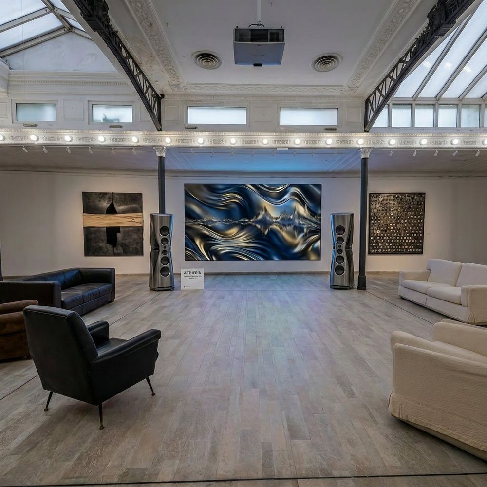 Studio Liberty — presentazione di prodotto con maxischermo, impianto audio e salotti