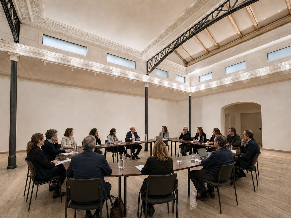 Studio Liberty — tavolo a quadrato con posti su tutti i lati